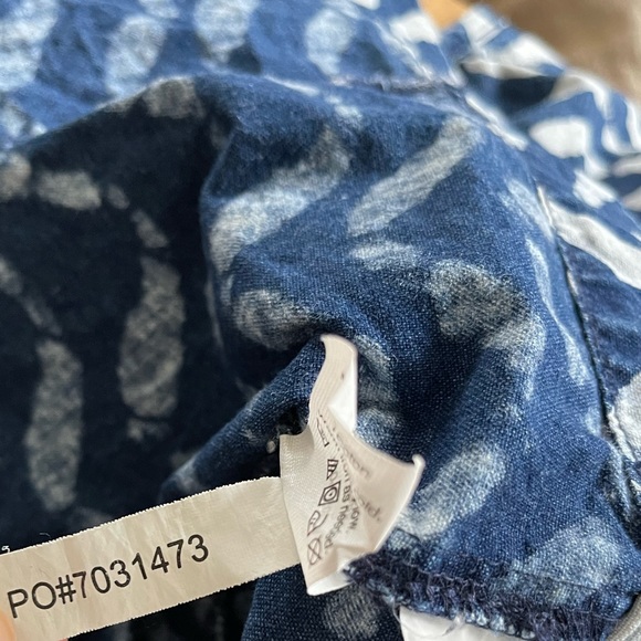 Madewell |Women’s Boho Geometric Cotton Blouse in Navy & White, Size XS••• - Picture 9 of 12